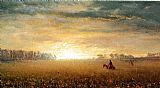 Albert Bierstadt Sunset of the Prairies painting